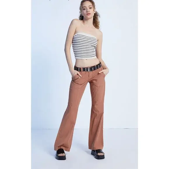 Pacsun Brown Low Rise Britney Flare Cargo Pant Size 25 | 2 NWT Punk Utility - Picture 14 of 14